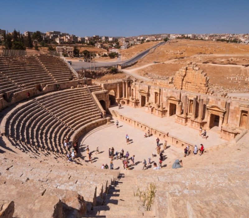 Jerash Ancient Marvels: Explore the Amphitheatre, Temple Ruins, and Columns with Private Jordan Tours